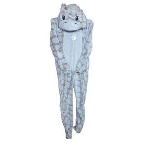 Giraffe Print‎ XS Hooded Fleece Onesie Pajamas With Pockets Secret Treasures